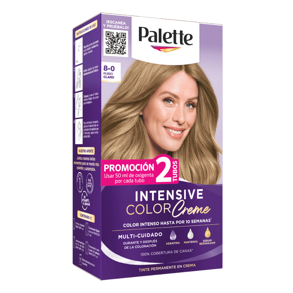 Tinte Palette Intensive Color Creme 8-0 Rubio Claro