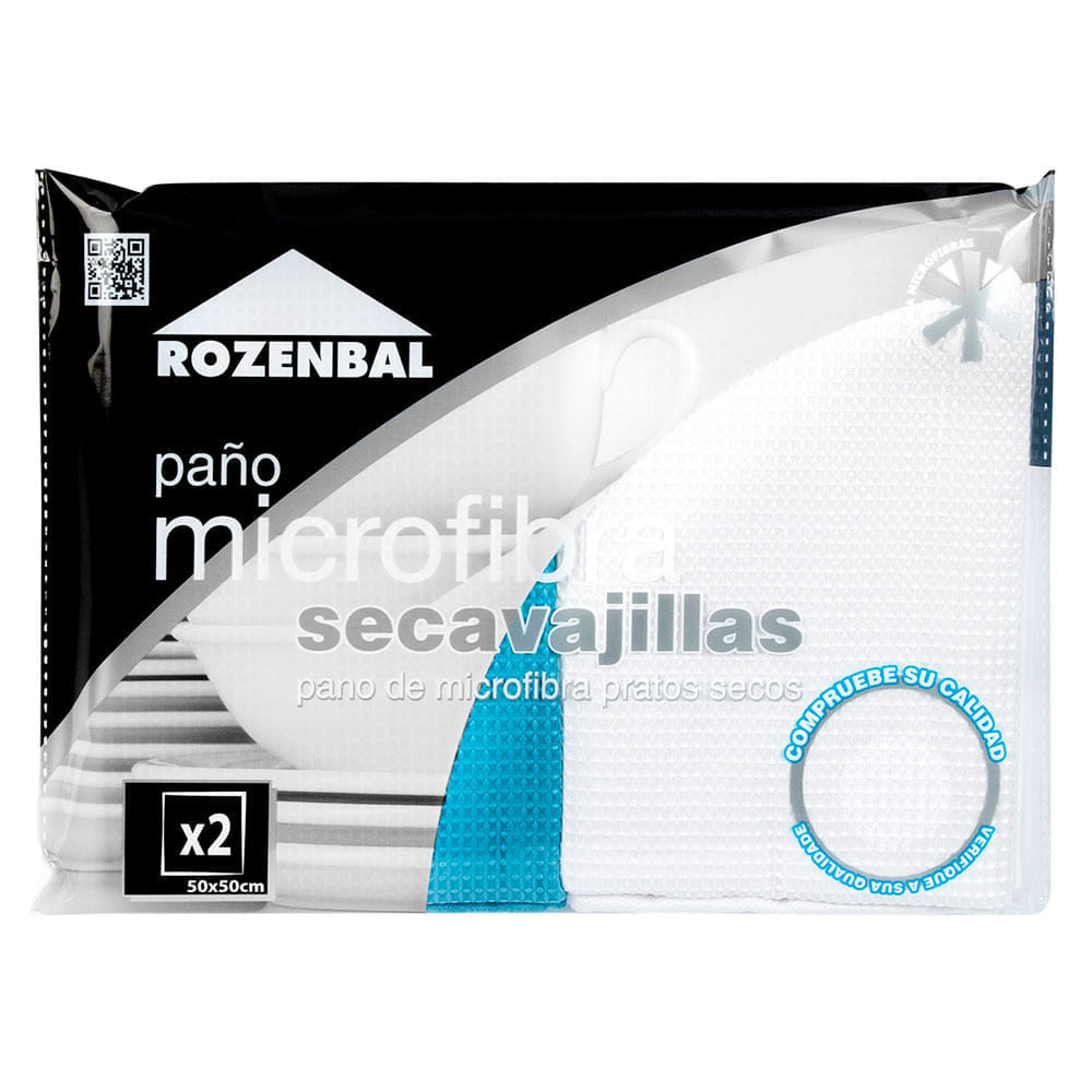 Paño multiuso secavajillas microfibra x2und. Rozenbal
