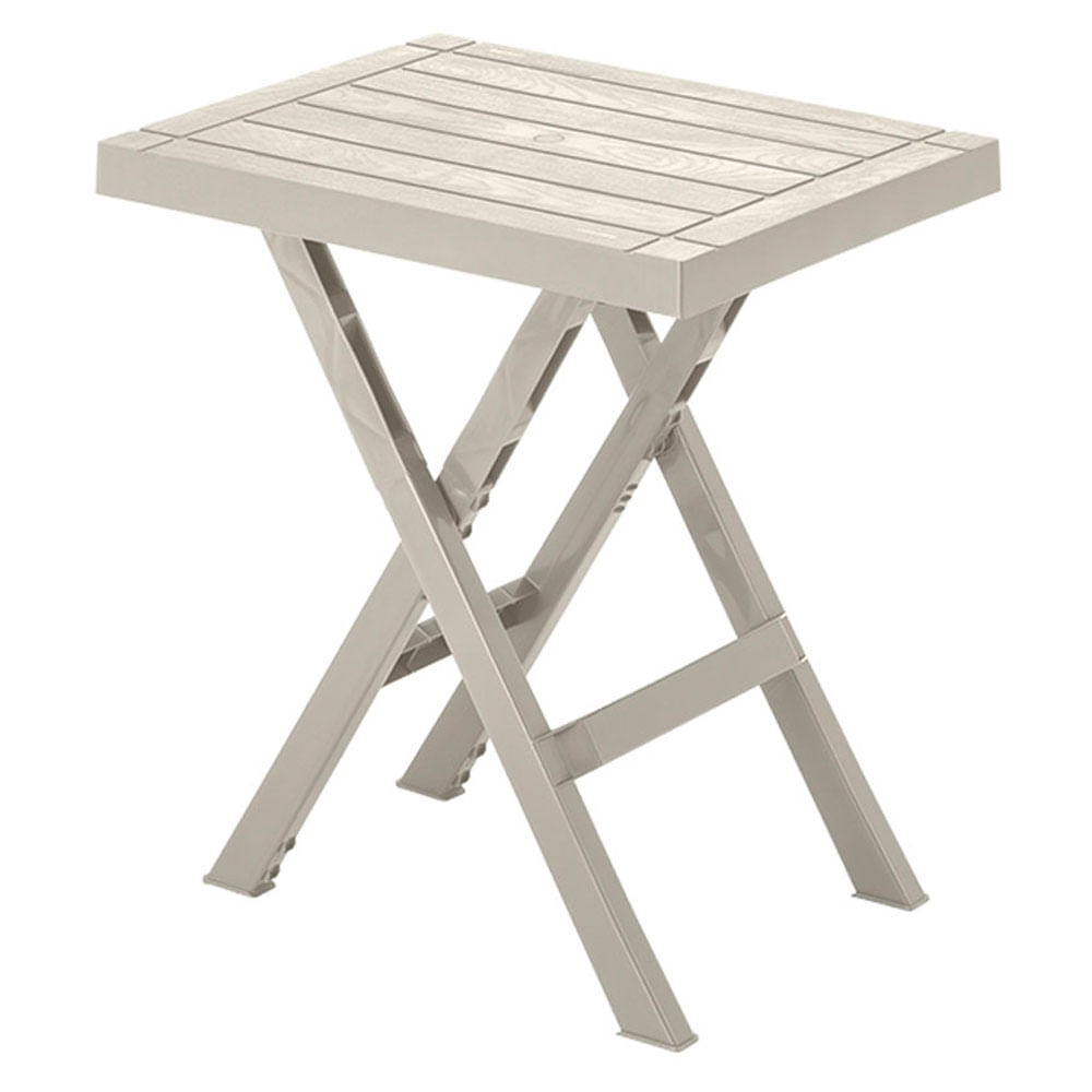 Mesa plegable Baru rectangular taupe plástico 60x50x73.2 cm Rimax