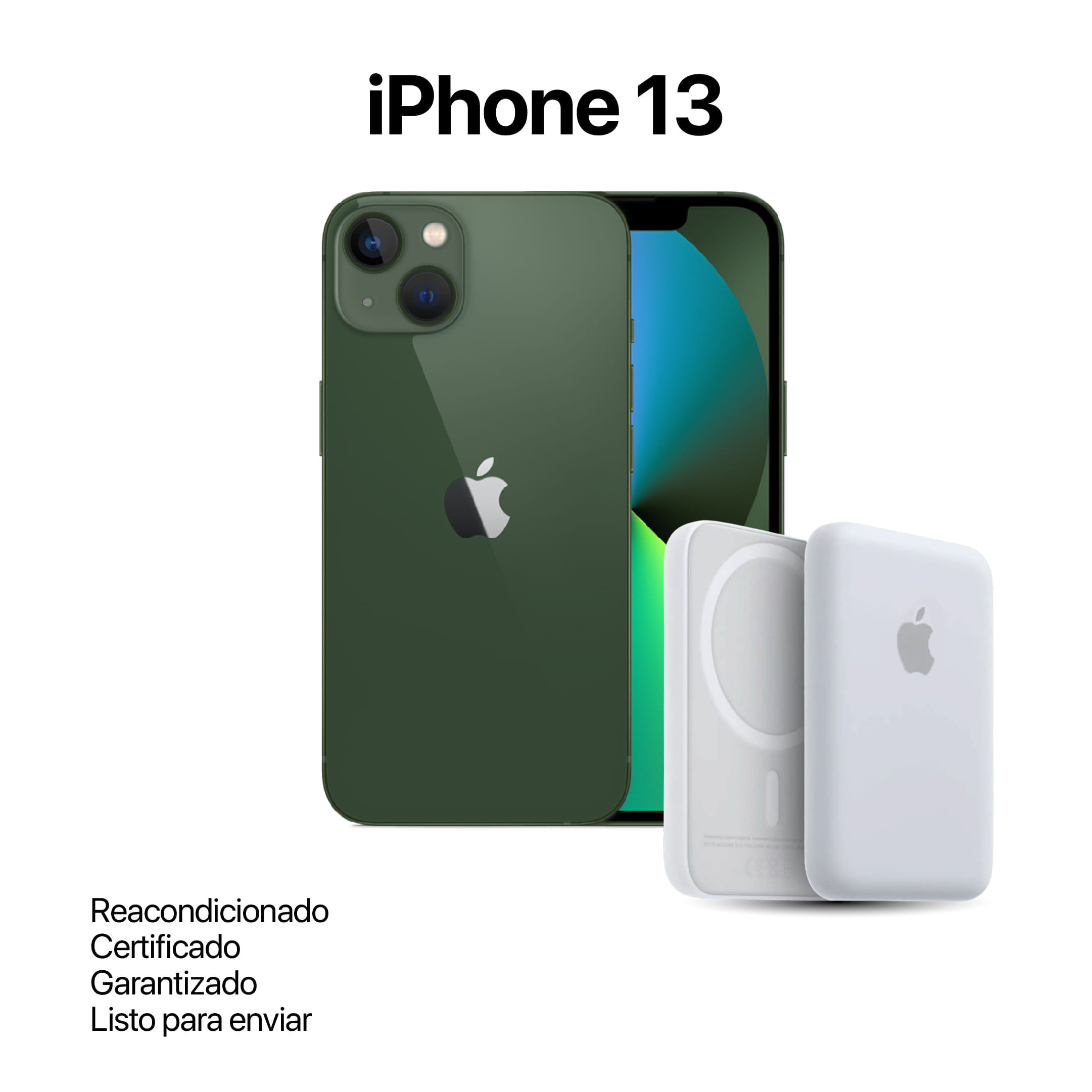 Celular Reacondicionado iPhone 13 Verde 128GB + Power Bank Nuevo