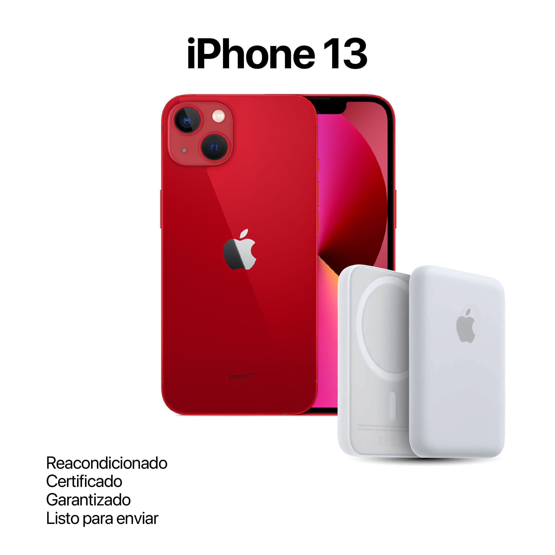 Celular Reacondicionado iPhone 13 Rojo 128GB + Power Bank Nuevo