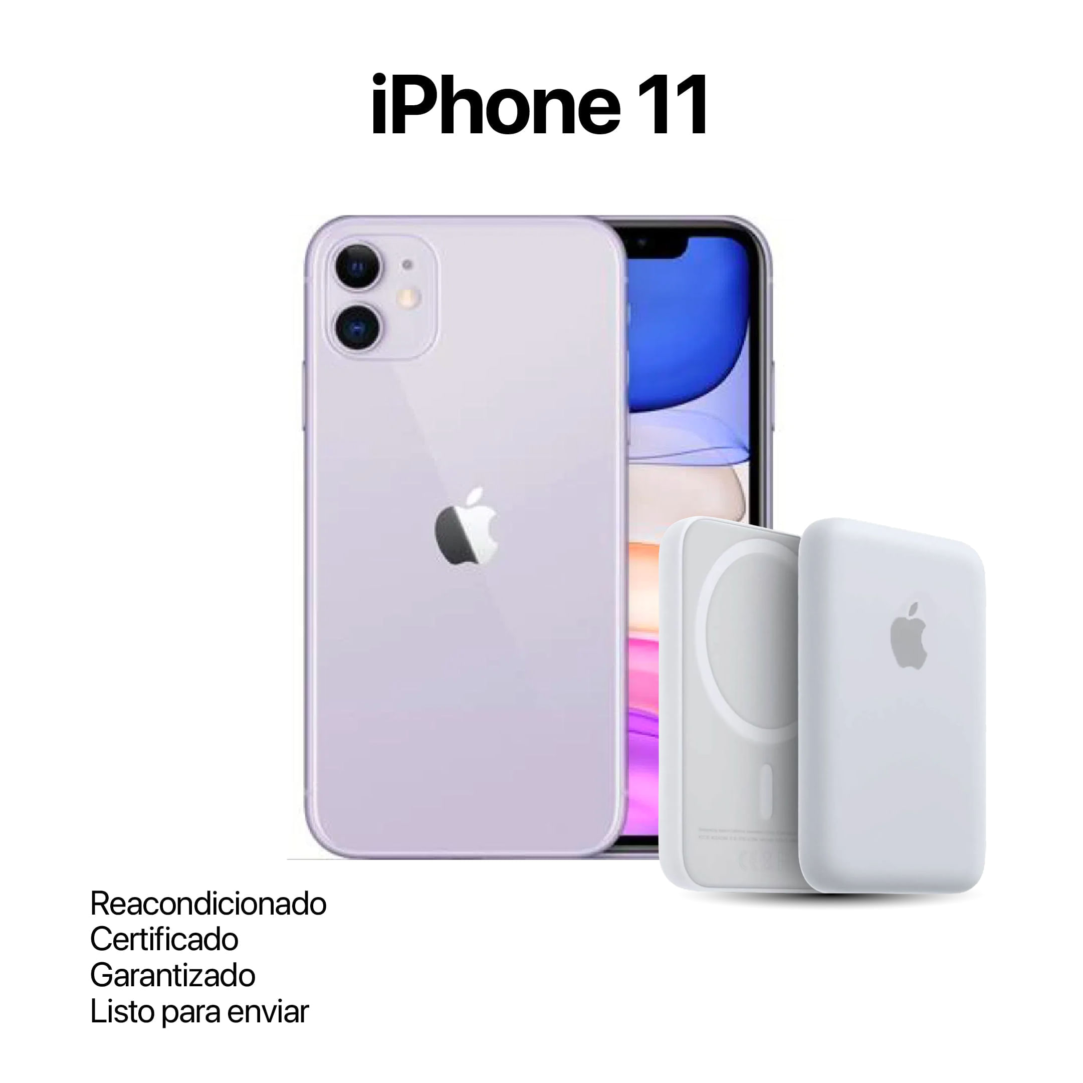 Celular Reacondicionado iPhone 11 64Gb Purpura + Power Bank Nuevo