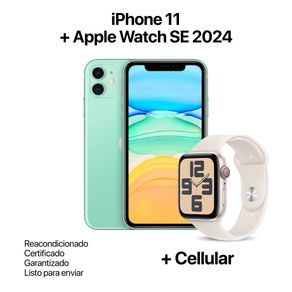 Celular Reacondicionado iPhone 11 128Gb Verde + Apple Watch SE 2024 Reacondicionado
