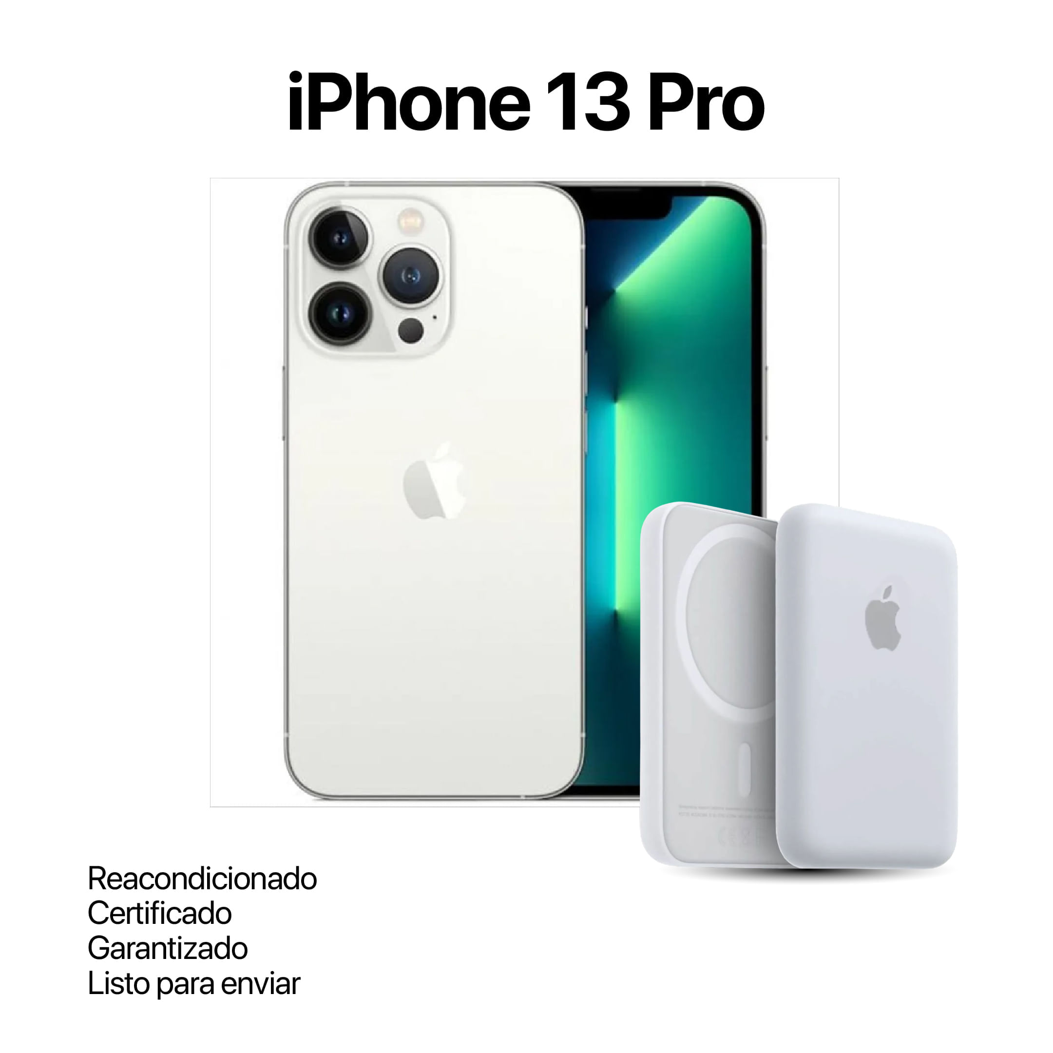 Celular Reacondicionado iPhone 13 Pro Plata 256GB + Power Bank Nuevo