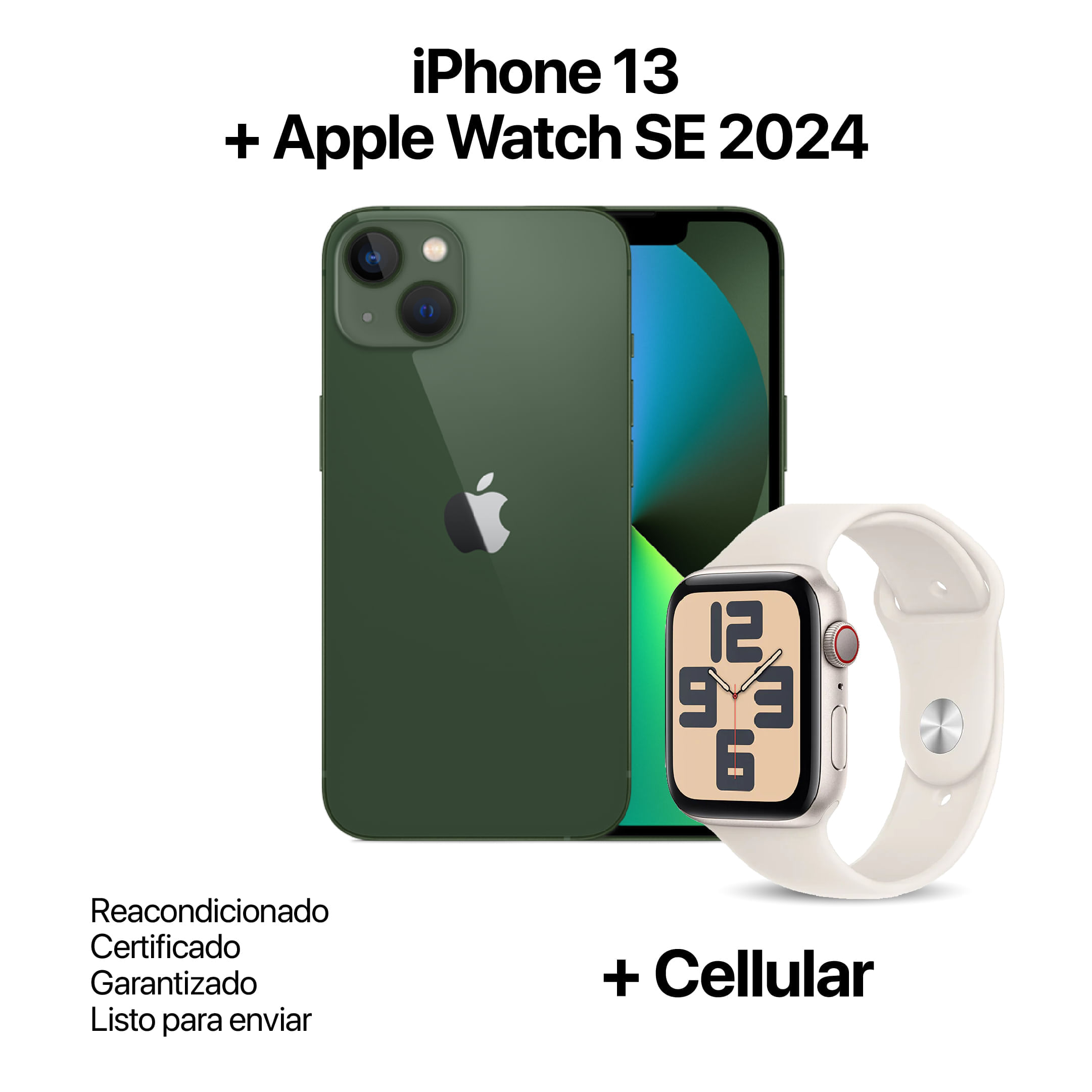 Celular Reacondicionado iPhone 13 Verde 256GB + Apple Watch SE 2024 Reacondicionado