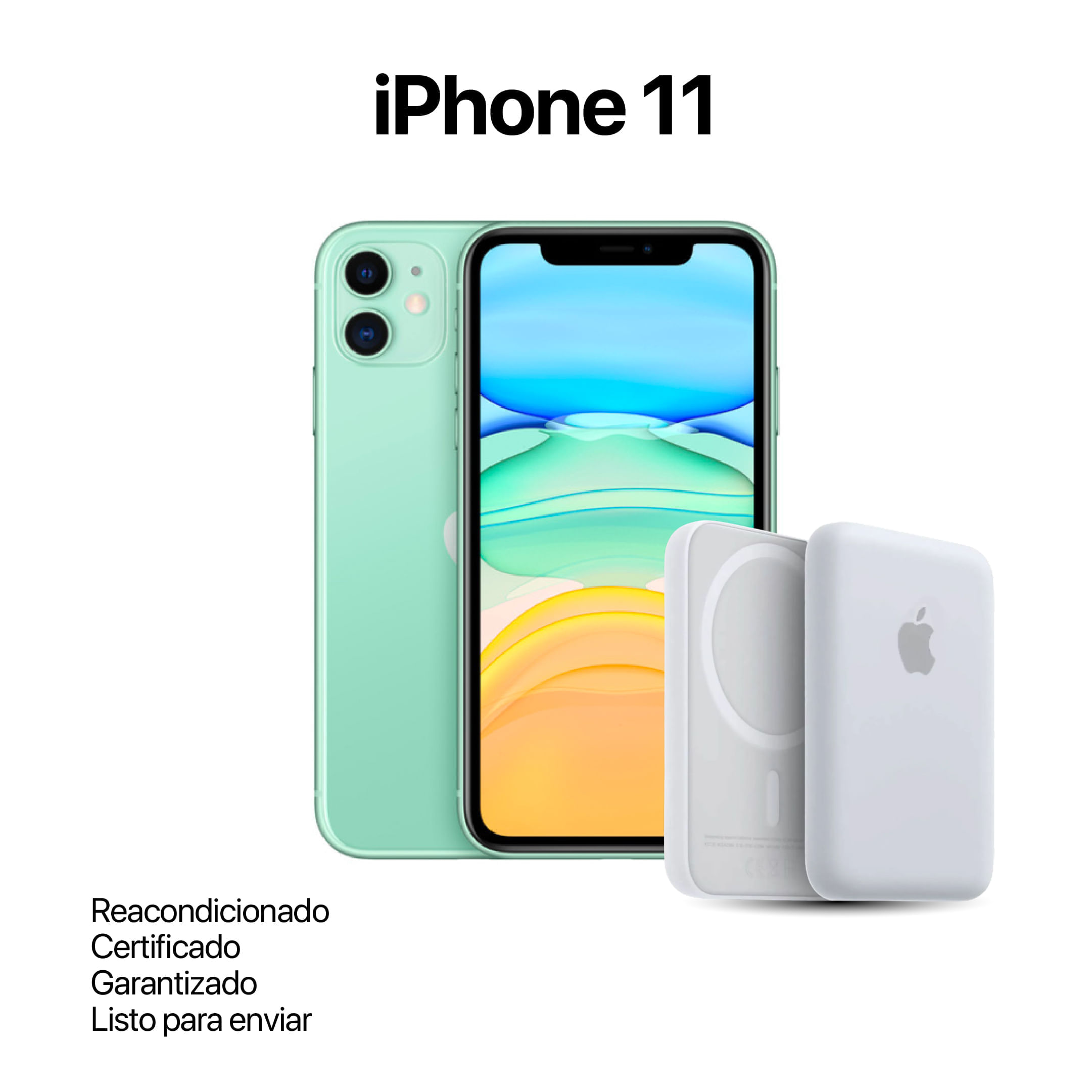 Celular Reacondicionado iPhone 11 128Gb Verde + Power Bank Nuevo
