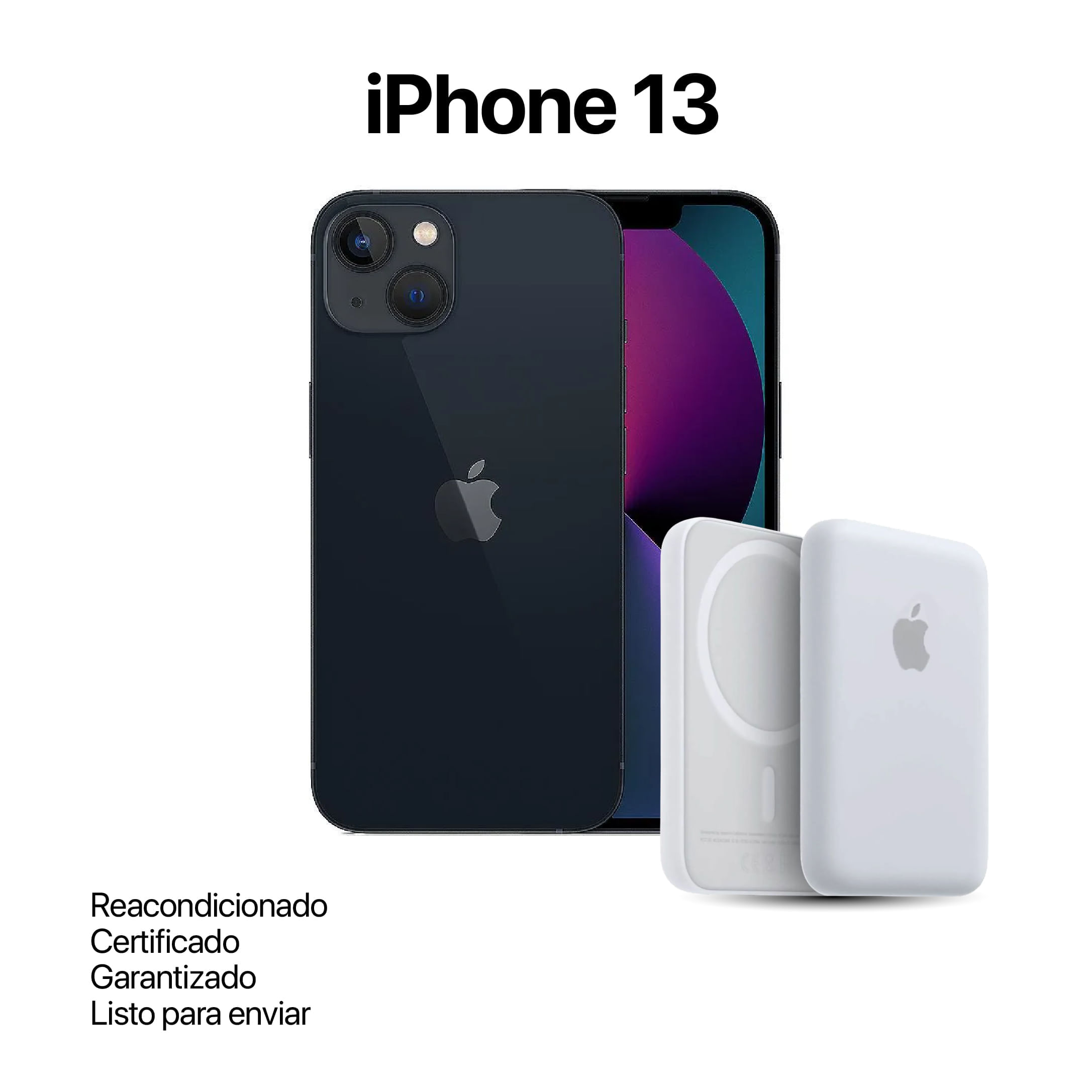 Celular Reacondicionado iPhone 13 Medianoche 128GB + Power Bank Nuevo