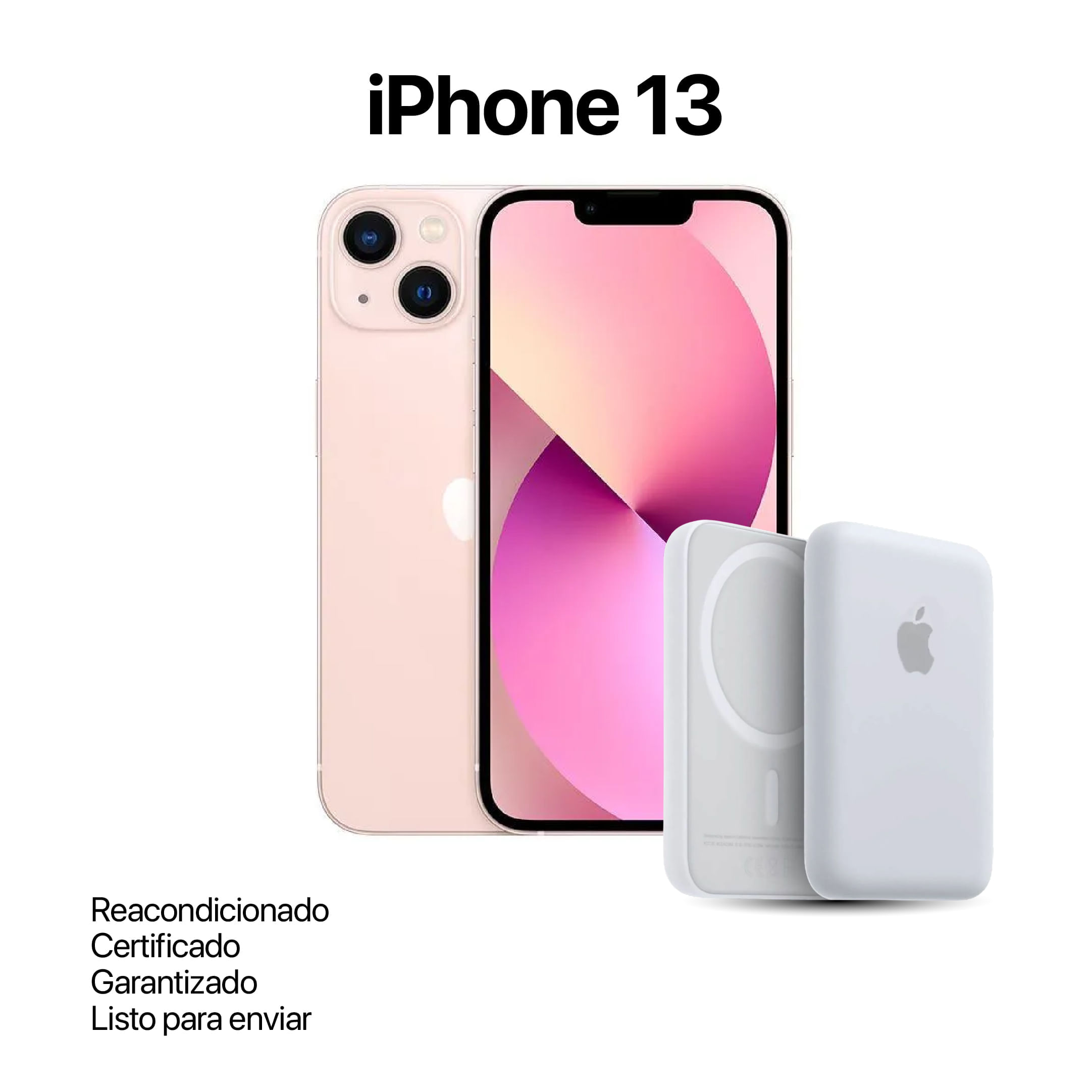 Celular Reacondicionado iPhone 13 Rosa 128GB + Power Bank Nuevo