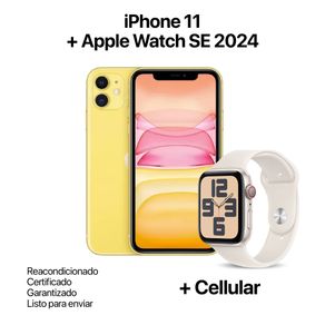 Celular Reacondicionado iPhone 11 256Gb Amarillo + Apple Watch SE 2024 Reacondicionado
