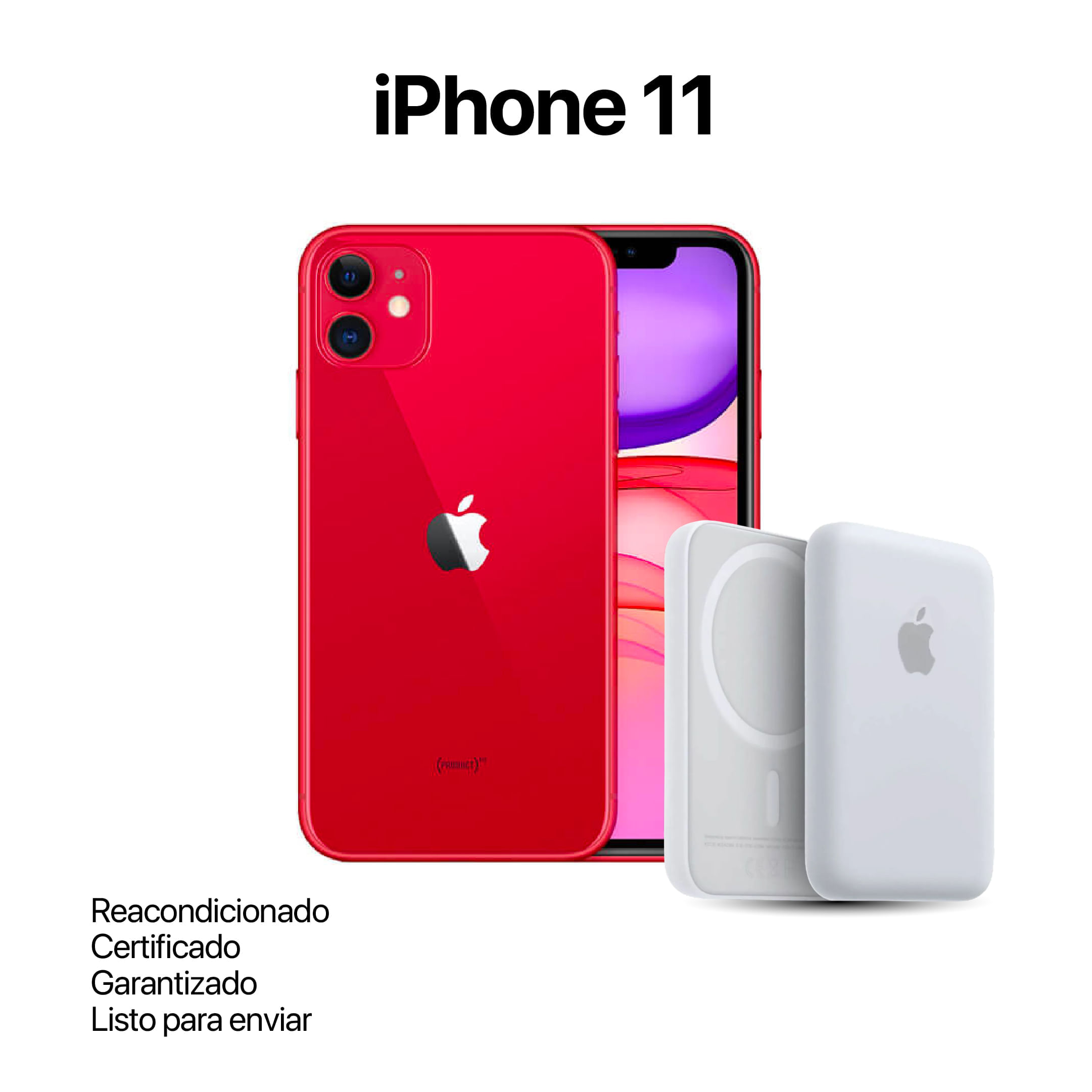 Celular Reacondicionado iPhone 11 256Gb Rojo + Power Bank Nuevo