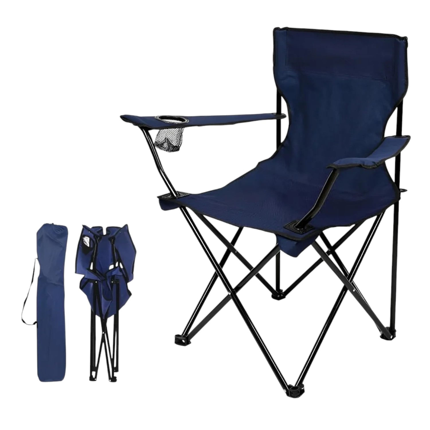 Silla Portatil Plegable Con Portavasos Facil De Transportar