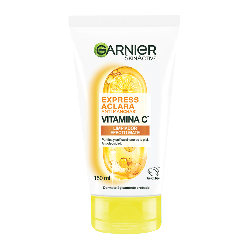 Garnier Express Aclara Anti Manchas Vitamina C Limpiador Efecto Mate, 150ml