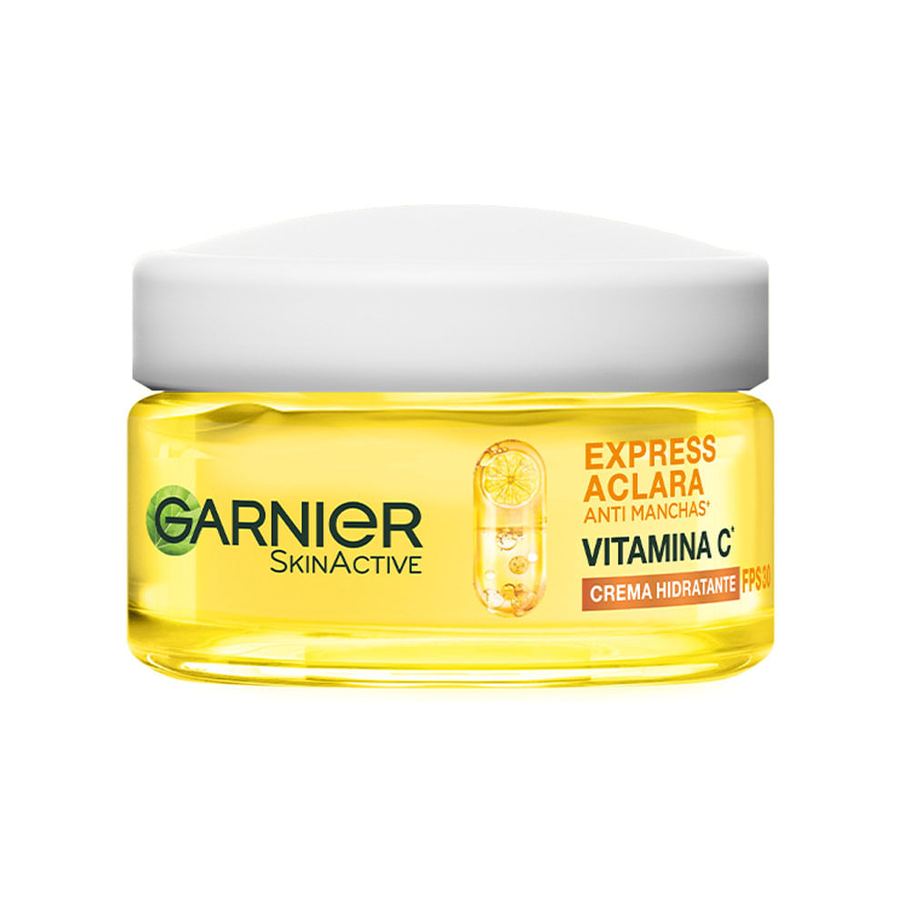 Garnier Express Aclara Anti Manchas Vitamina C Crema Hidratante FPS 30, 50ml