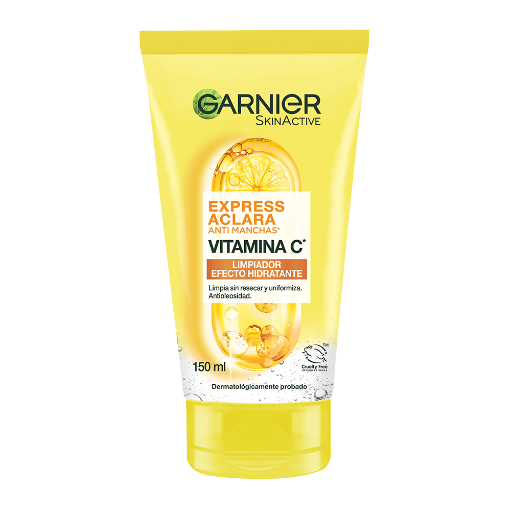 Garnier Express Aclara Anti Manchas Vitamina C Limpiador Efecto Hidratante, 150ml