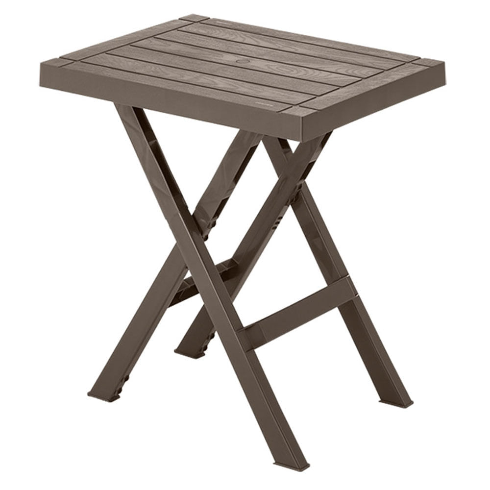 Mesa plegable Baru rectangular mocca plástico 60x50x73.2 cm Rimax