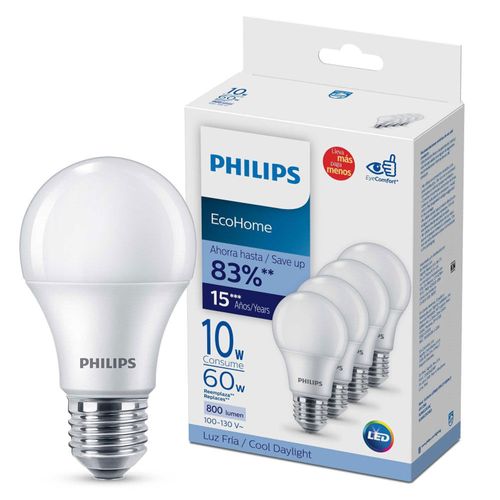 Bombillo led Eco Home luz fría 4 un. Philips