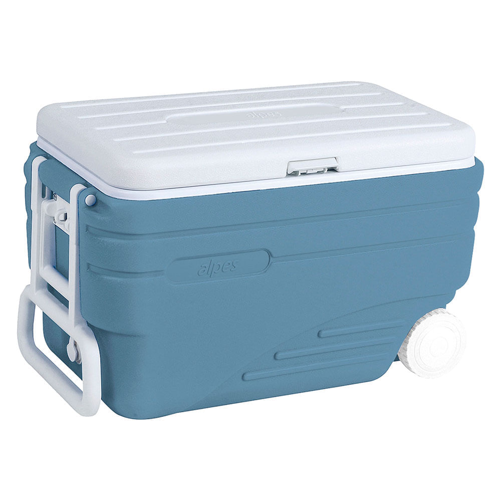 Nevera portátil rígida con ruedas azul 47L Alpes