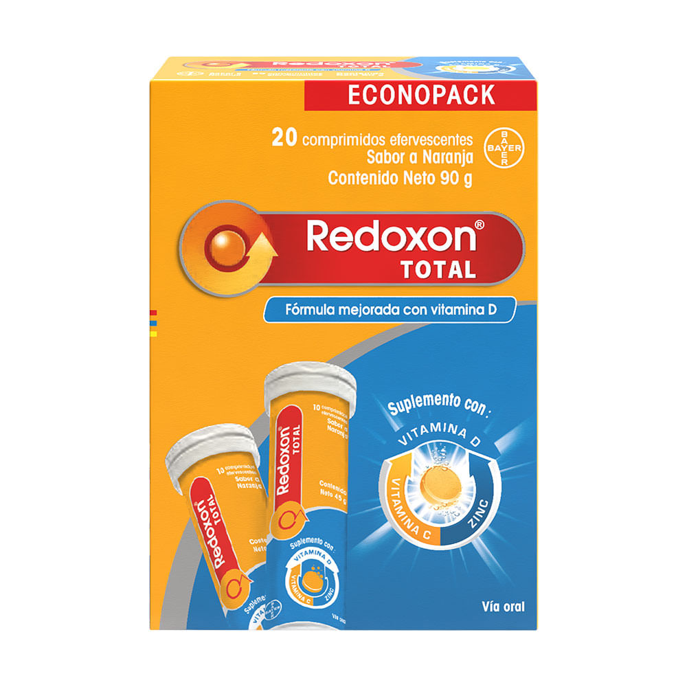 Vitamina redoxon total naranja tableta x20und x90g