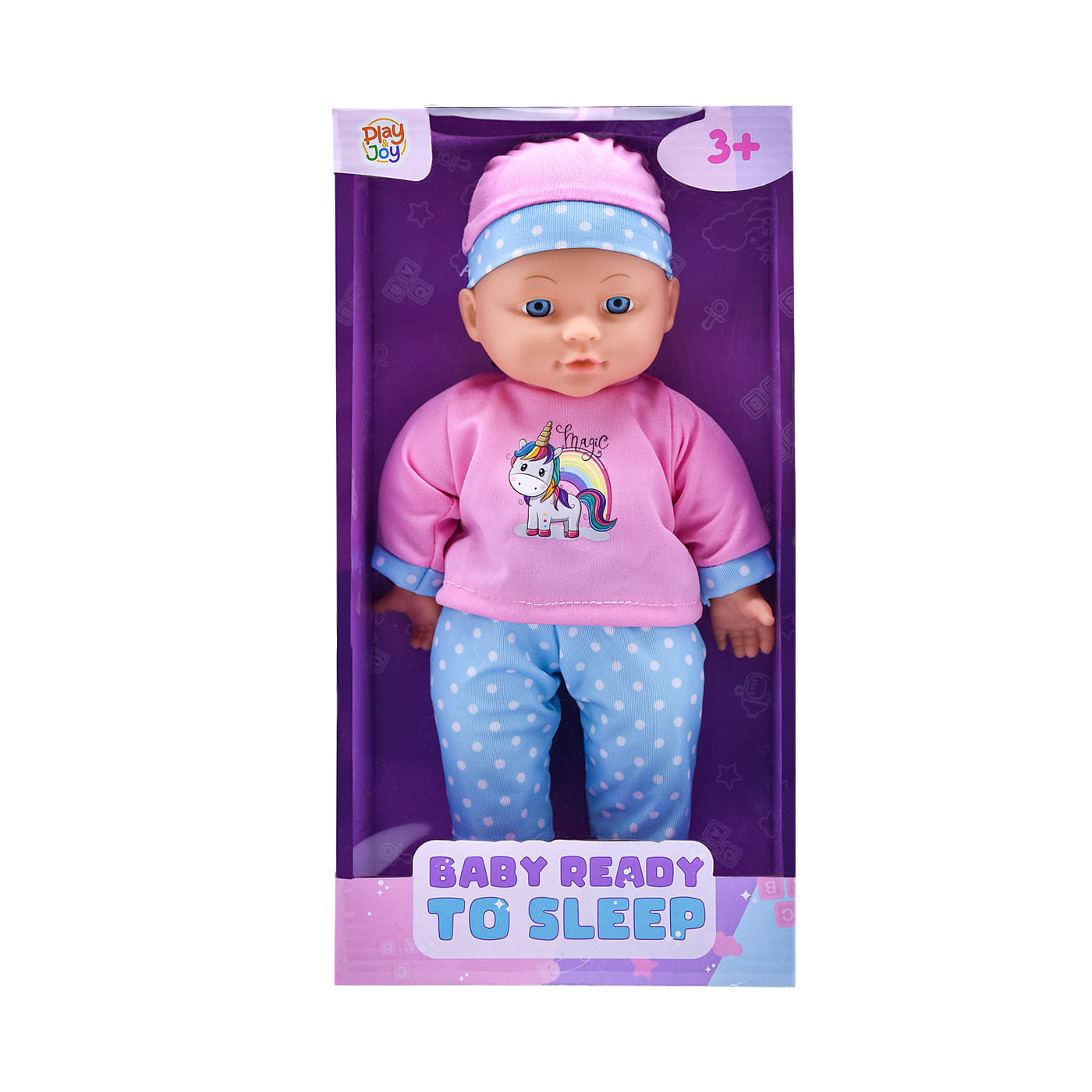Muneca play and joy bebe ready sleep rosa
