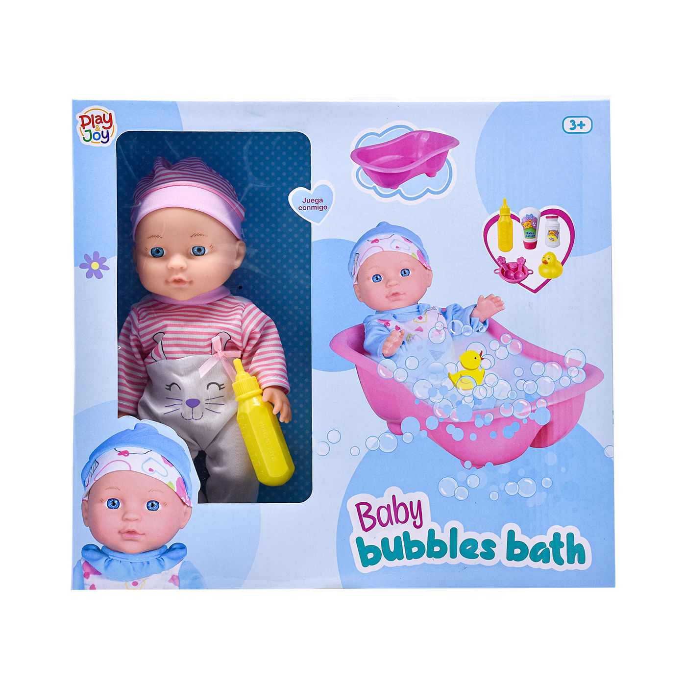 Set muneca play and joy bebe bubbles bath