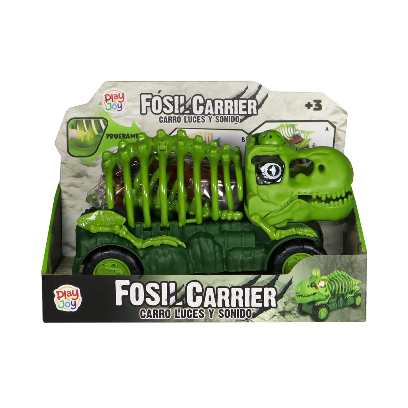 Carro Transportador de Fósil con Luces y Sonidos Verde
