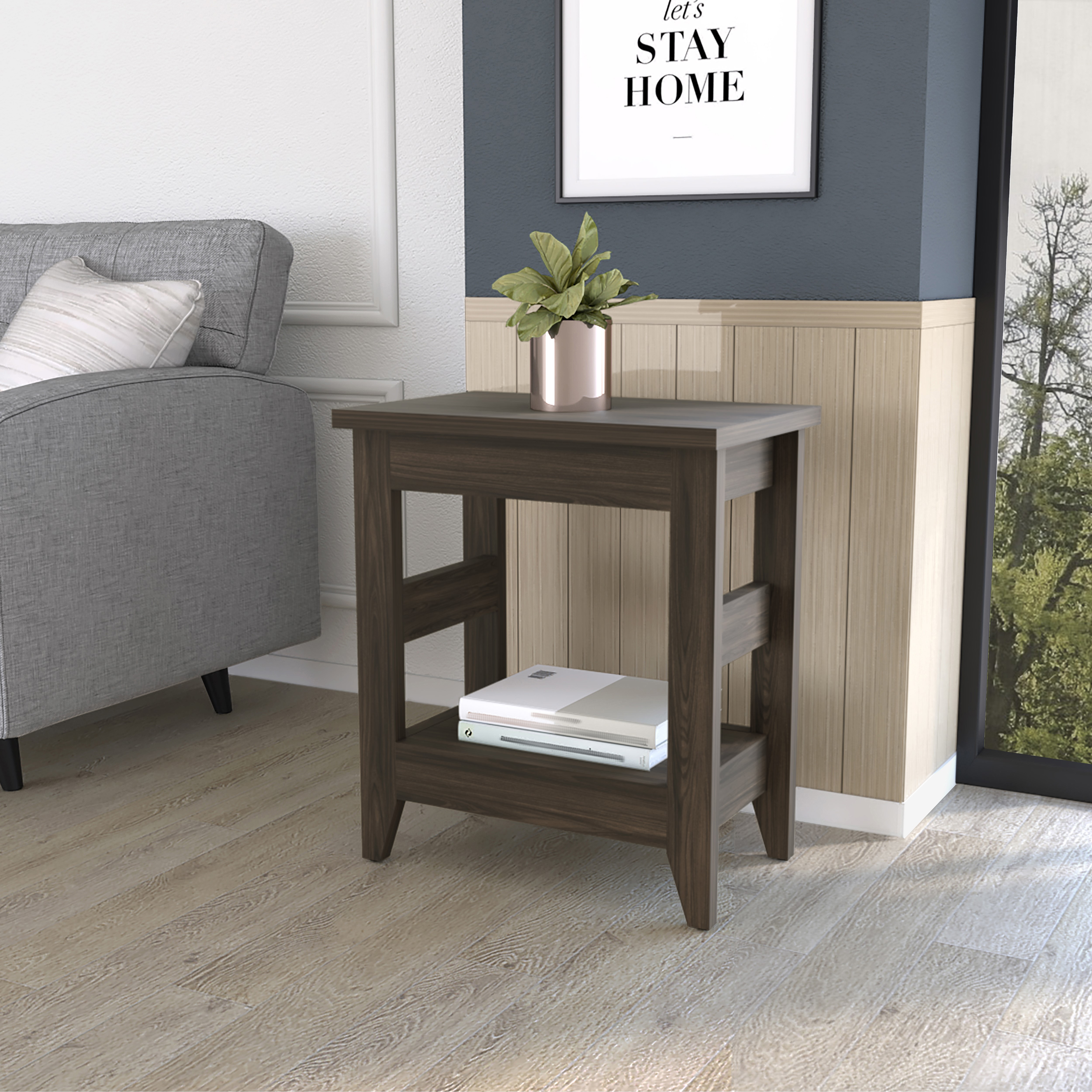 Mesa Auxiliar Accentar 63X55X36 RTA Nogal ZF