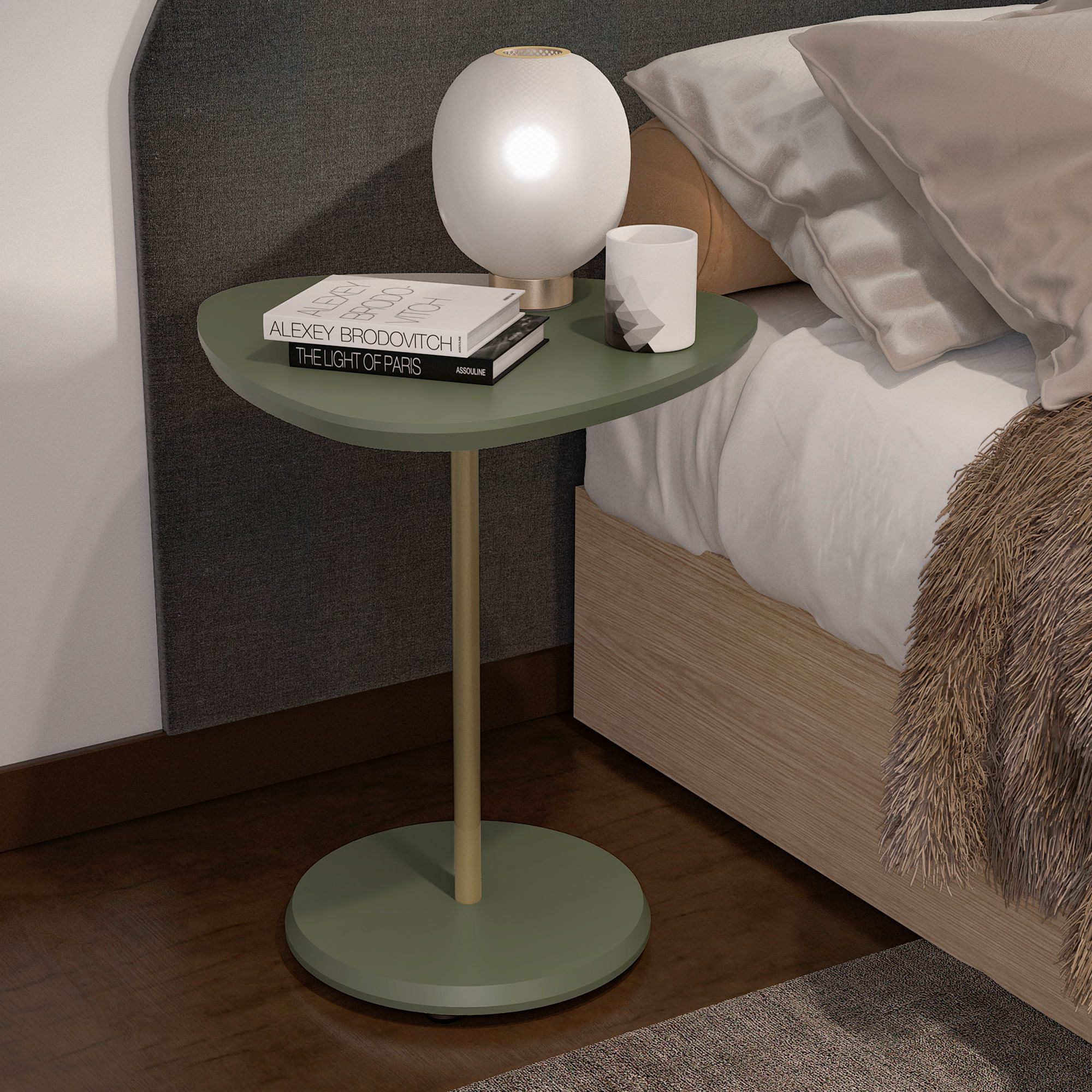Mesa de noche auxiliar en MDP 45x45 Bel Menta
