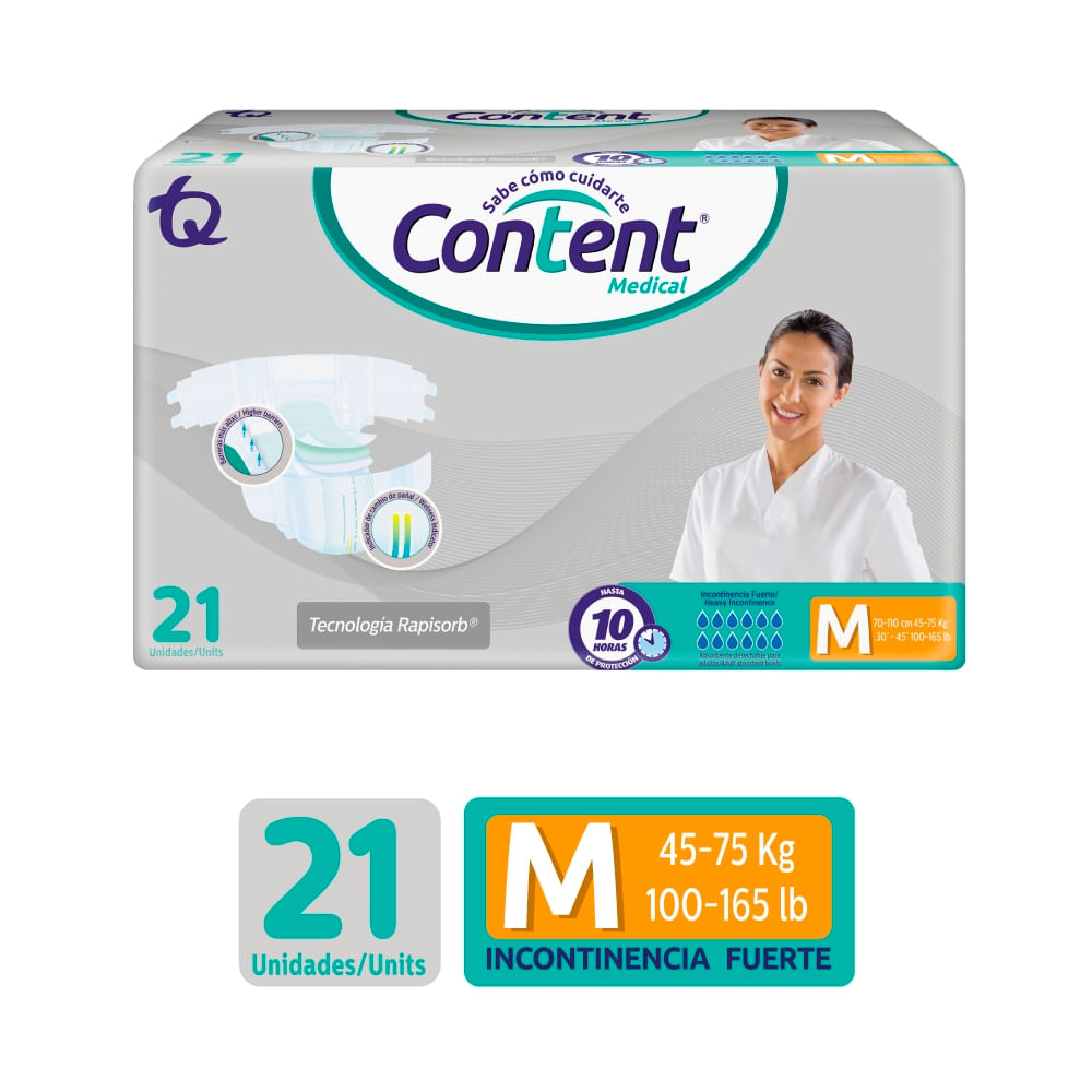 Pañales Content Medical M 21 Und