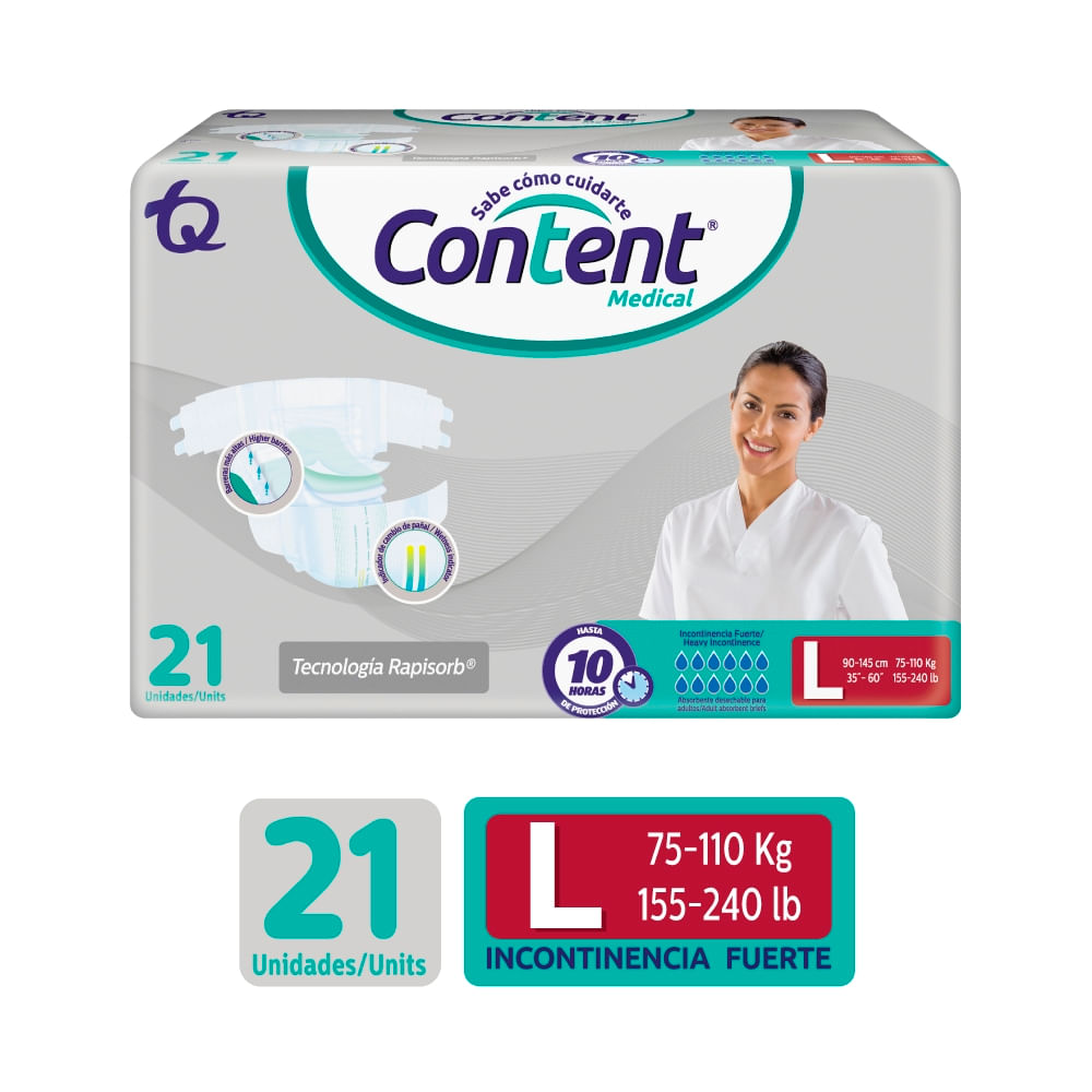 Pañales Content Medical L 21 Und
