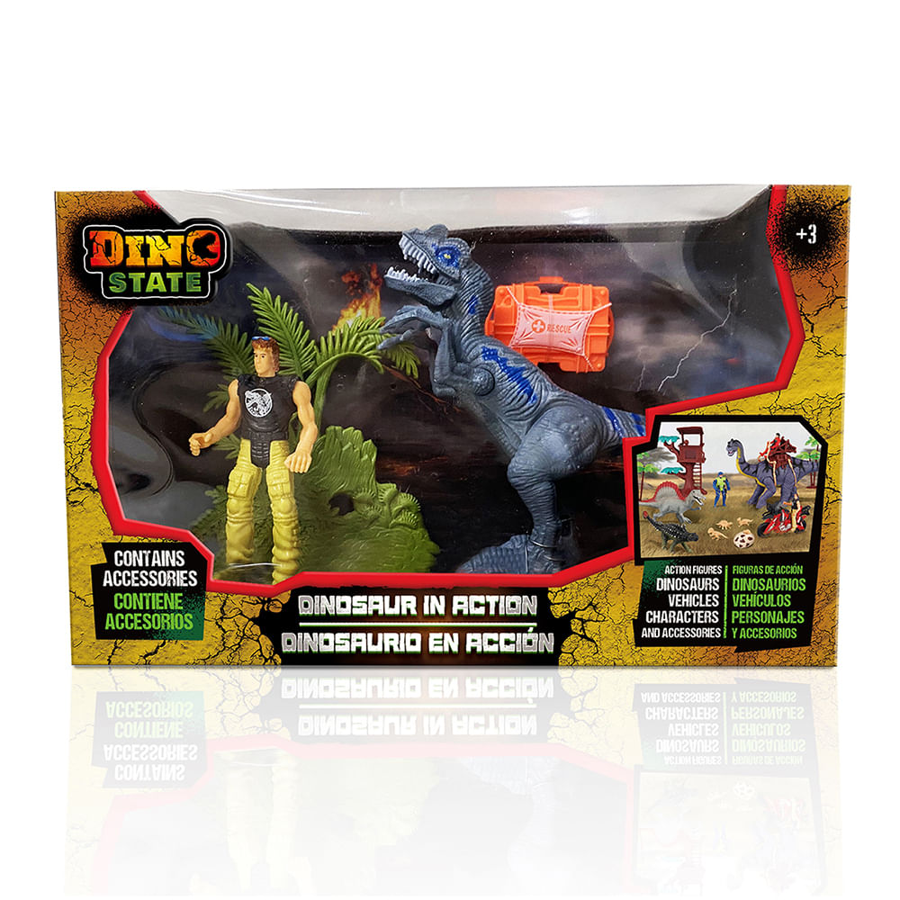 Figura Dino State Dinosaurio en Acción T Rex Azul