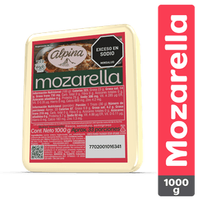 Queso mozarella Alpina bloque x1000g