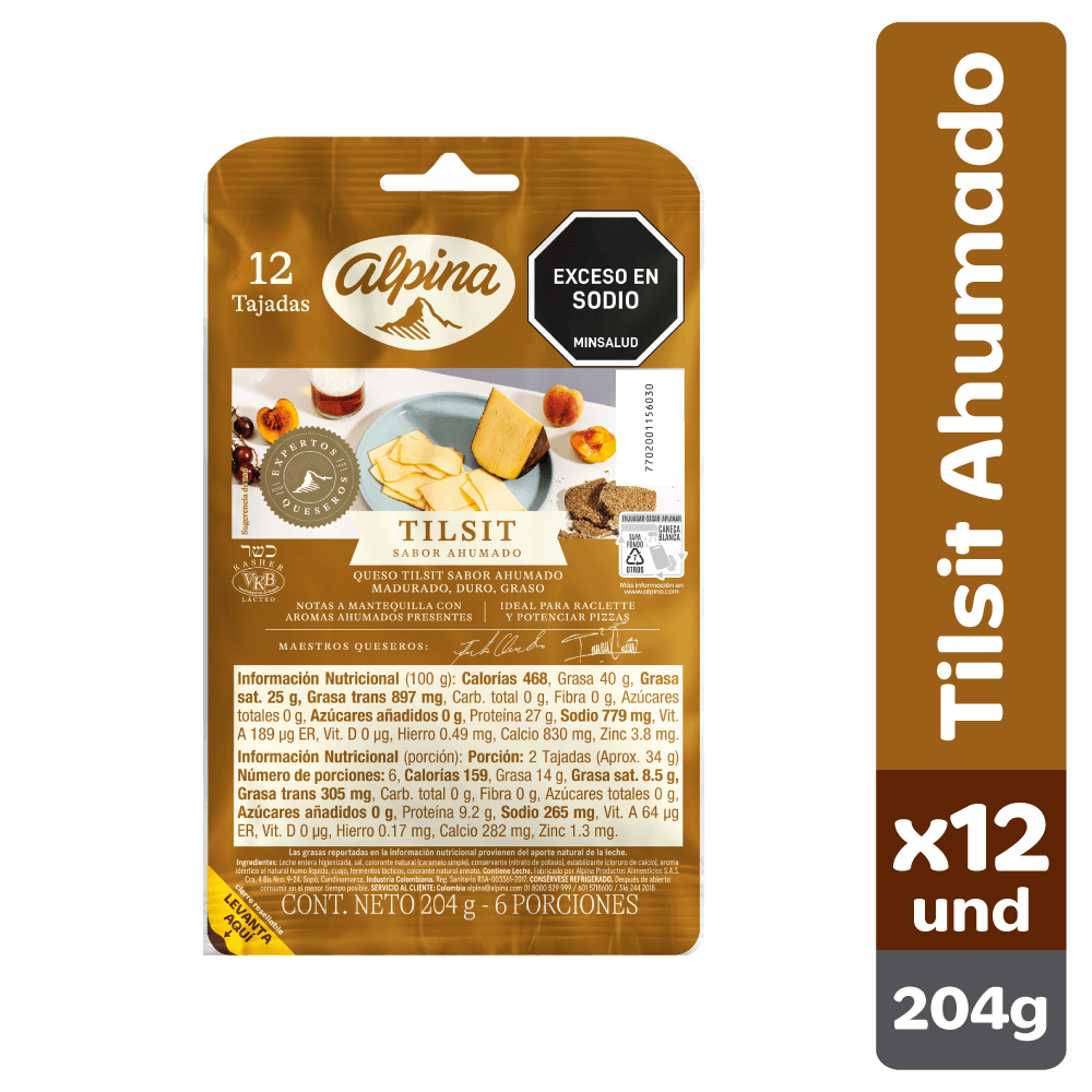 Queso tilsit Alpina ahumado x204g