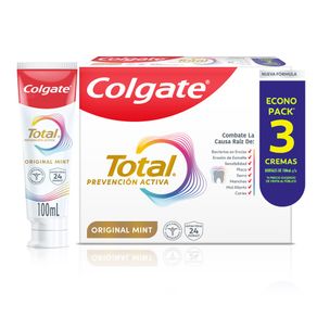 Crema Dental Colgate Total Clean Mint Prevención Activa 3x100ml