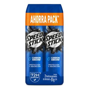Desodorante Hombre Speed Stick carbón absorb spray x2und 91g c-u