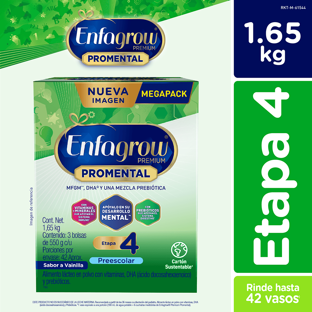 Alimento Lácteo Enfagrow Premium Promental Preescolar Vainilla Etapa 4 - caja 1650 G