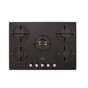 Estufa 5 Puestos Gas Natural 76 cm Cristal Negro Haceb