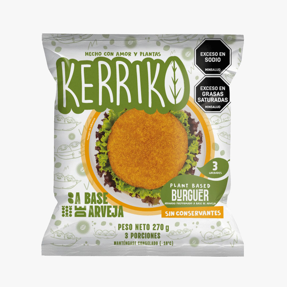 Hamburguesa Kerriko Proteina Vegetal x3Undx270G Pn