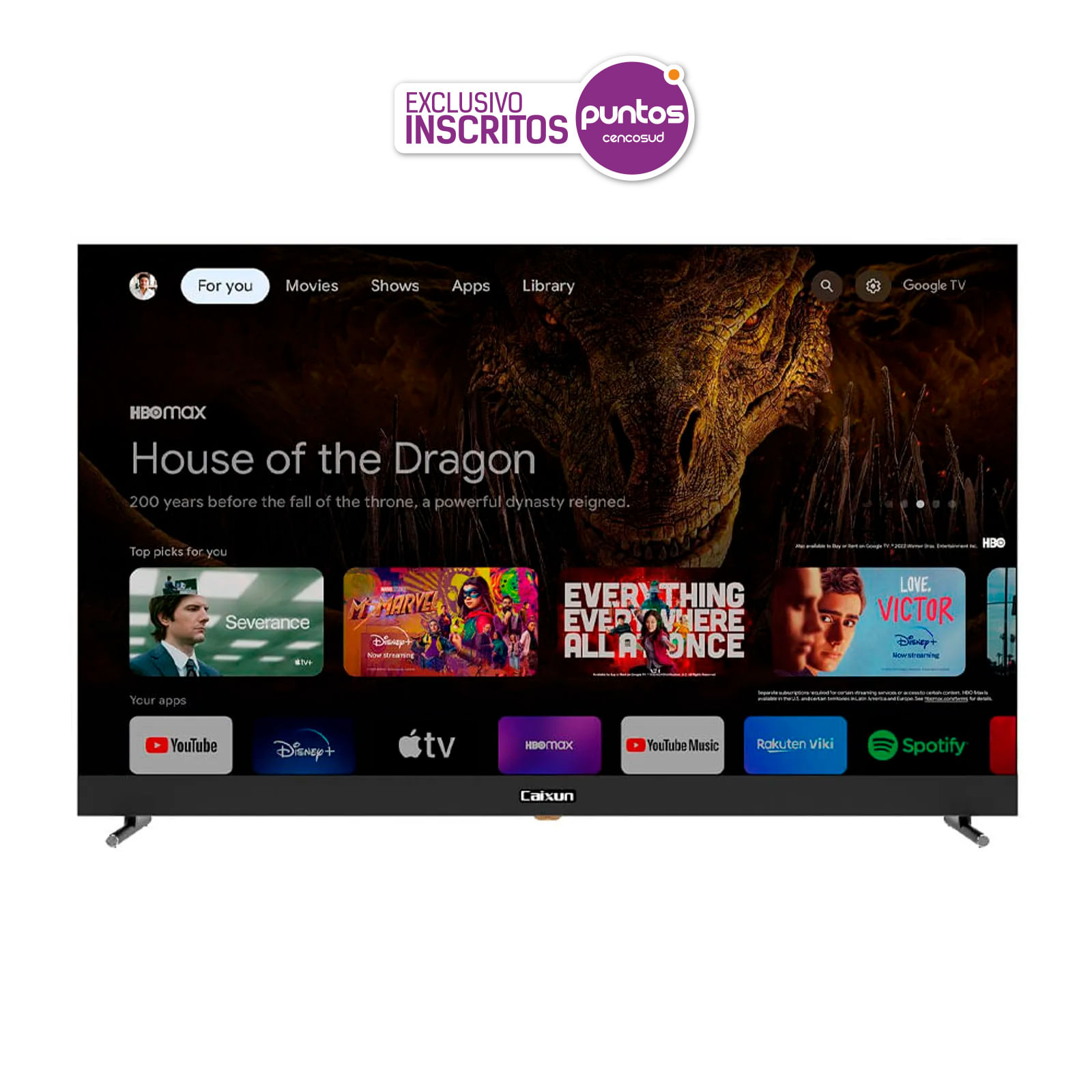 Televisor Caixun 55" Smart TV UHD 4K + Barra de sonido incorporada C55VSUG