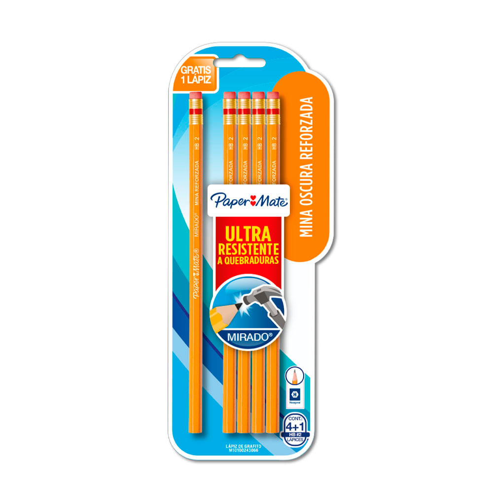 Paper Mate Mirado Lápiz de Grafito Hexagonal #2 4+1