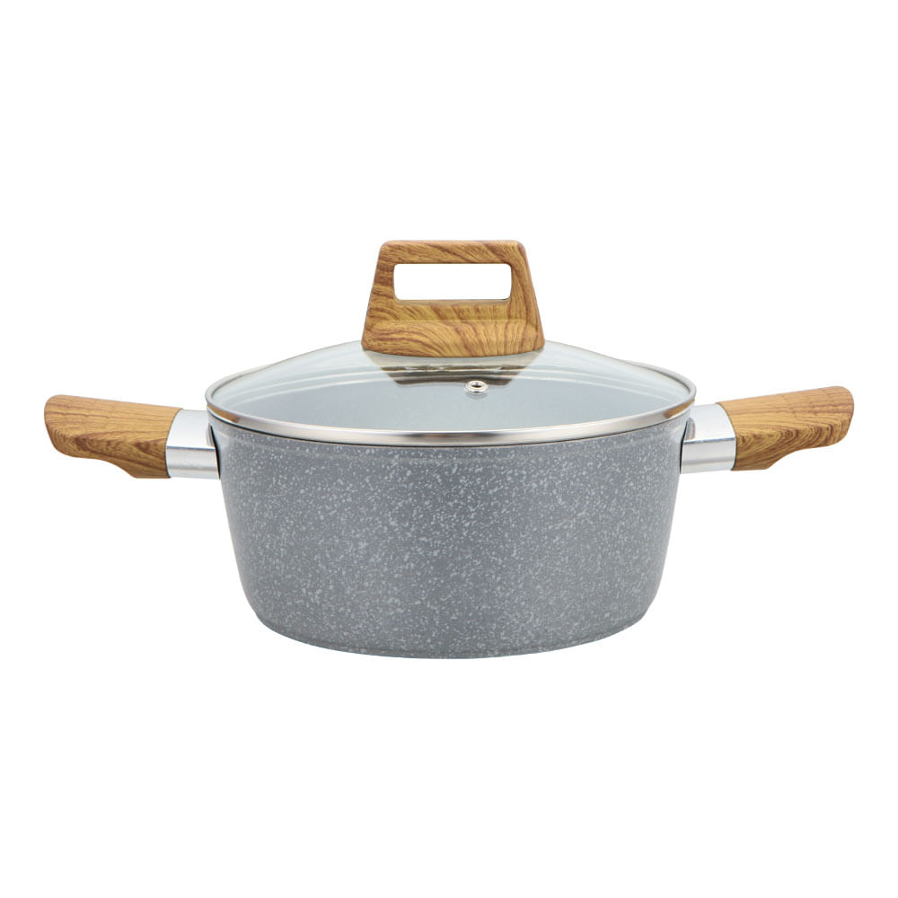 Olla Granito Mango Símil Madera 24 cm Krea