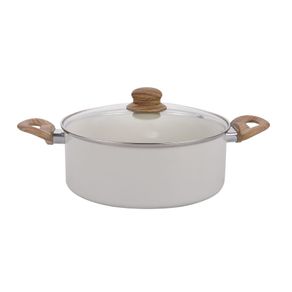 Olla Cerámica 24 cm Mango Símil Madera Krea