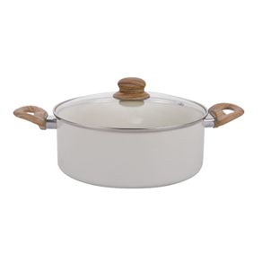 Olla Cerámica 28 cm Mango Símil Madera Krea