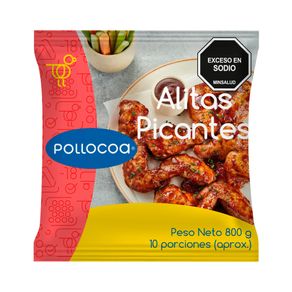 Alitas de pollo Pollocoa adobadas picantes BBQ x800g