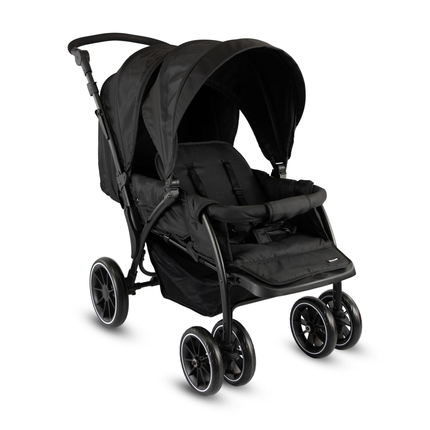 Coche para Bebé Gemelar Dos Puestos Bivo Negro Premium