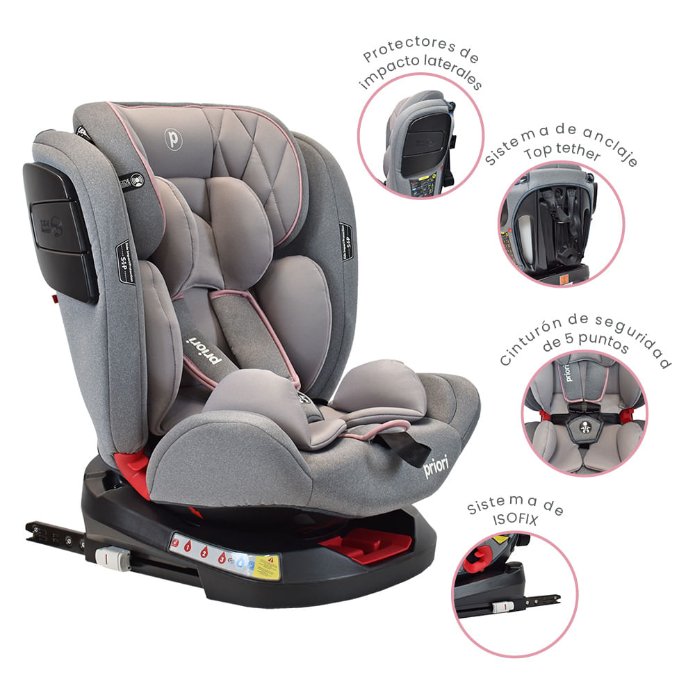 Silla para Carro Bebé 0+,1,2,3 Twist Rosa Priori
