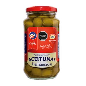 Aceitunas Alfa Verdes Deshuesadas 500g