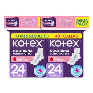 Toallas Higiénicas Kotex Nocturna Ultraprotect 48 Unidades