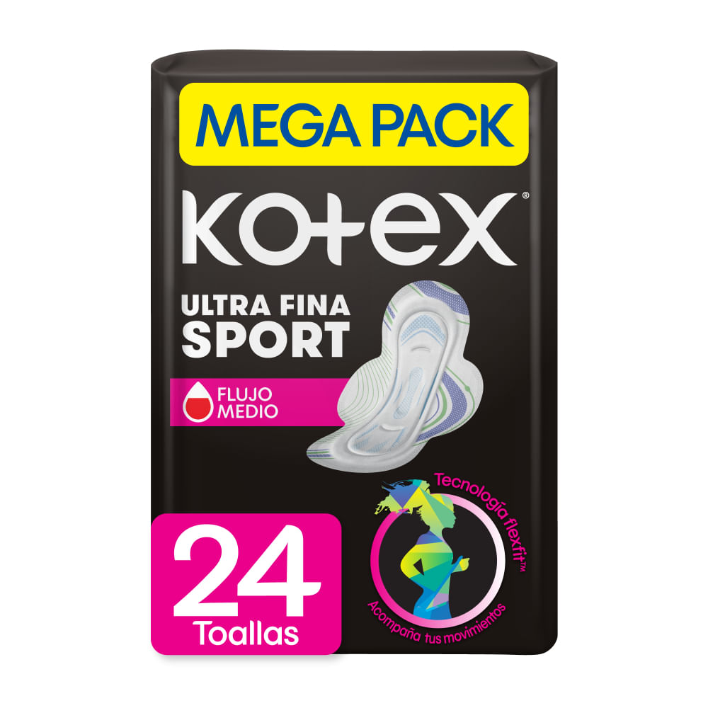 Toallas Femeninas Kotex Sport Ultradelgadas 24 Un
