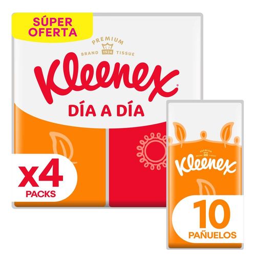 Pañuelos Faciales Kleenex de Bolsillo 4x10U PE