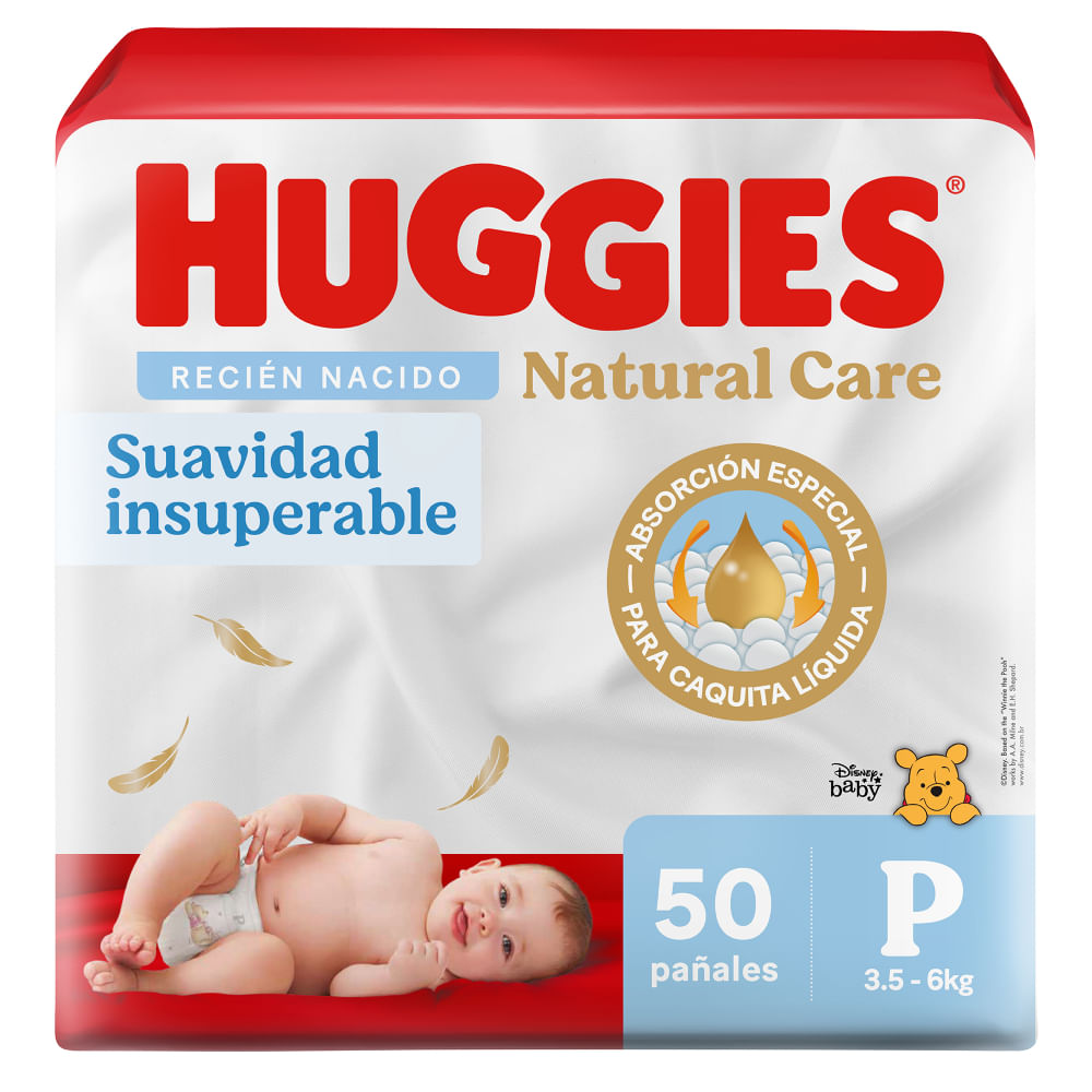 Pañales Huggies Natural Care P 50 Unidades